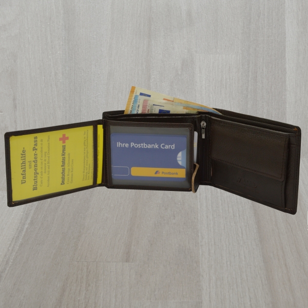 Herren Portemonnaie Echt Leder Geldbörse